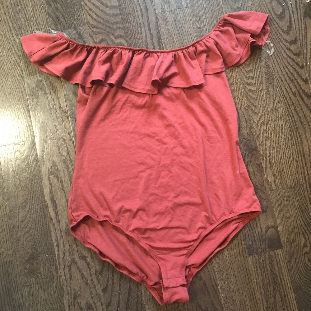 Ruffled Off the Shoulder Bodysuit